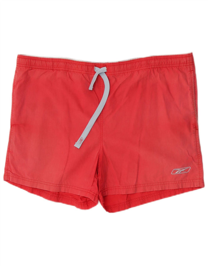 Pantaloncini da bagno Reebok da uomo, colore rosso medio, poliestere sportivo