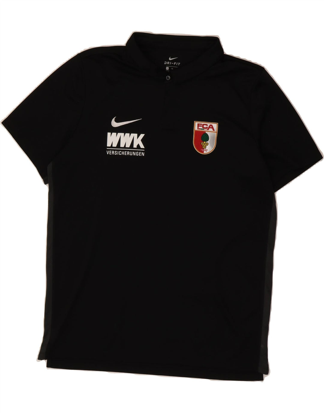 NIKE Mens Dri Fit Graphic Polo Shirt XL Black Polyester Vintage Nike and Second-Hand Nike from Messina Hembry 