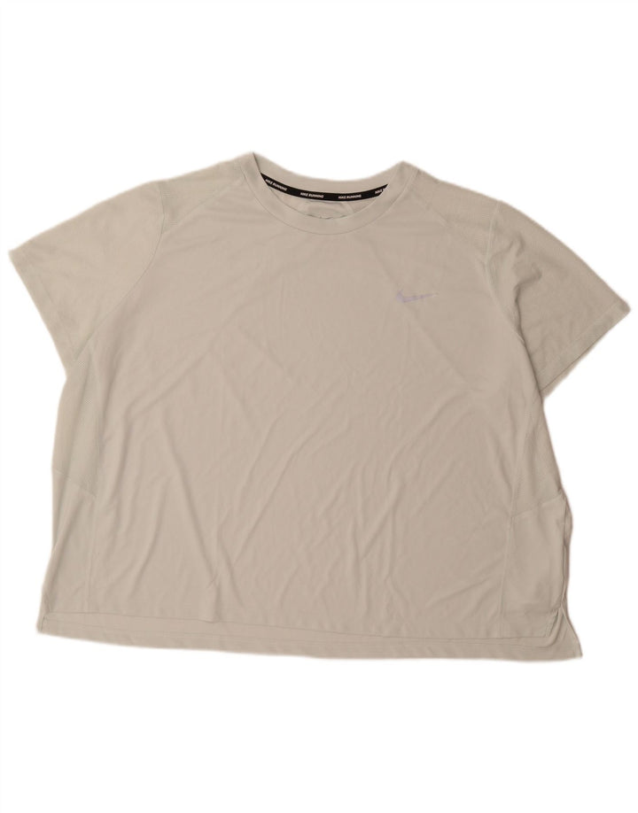 T-shirt Nike Dri Fit da uomo 3XL in poliestere bianco sporco