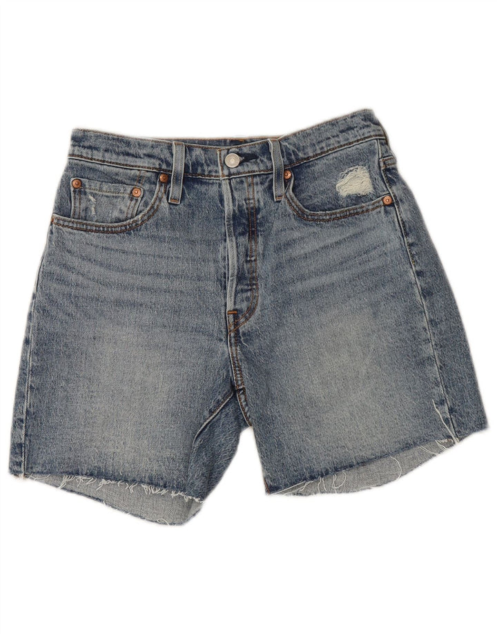 Pantaloncini Levi's da donna 501 in denim invecchiato W27 piccolo cotone blu