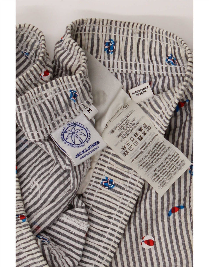 Pantaloncini da bagno grafici da uomo Jack & Jones in cotone gessato blu medio