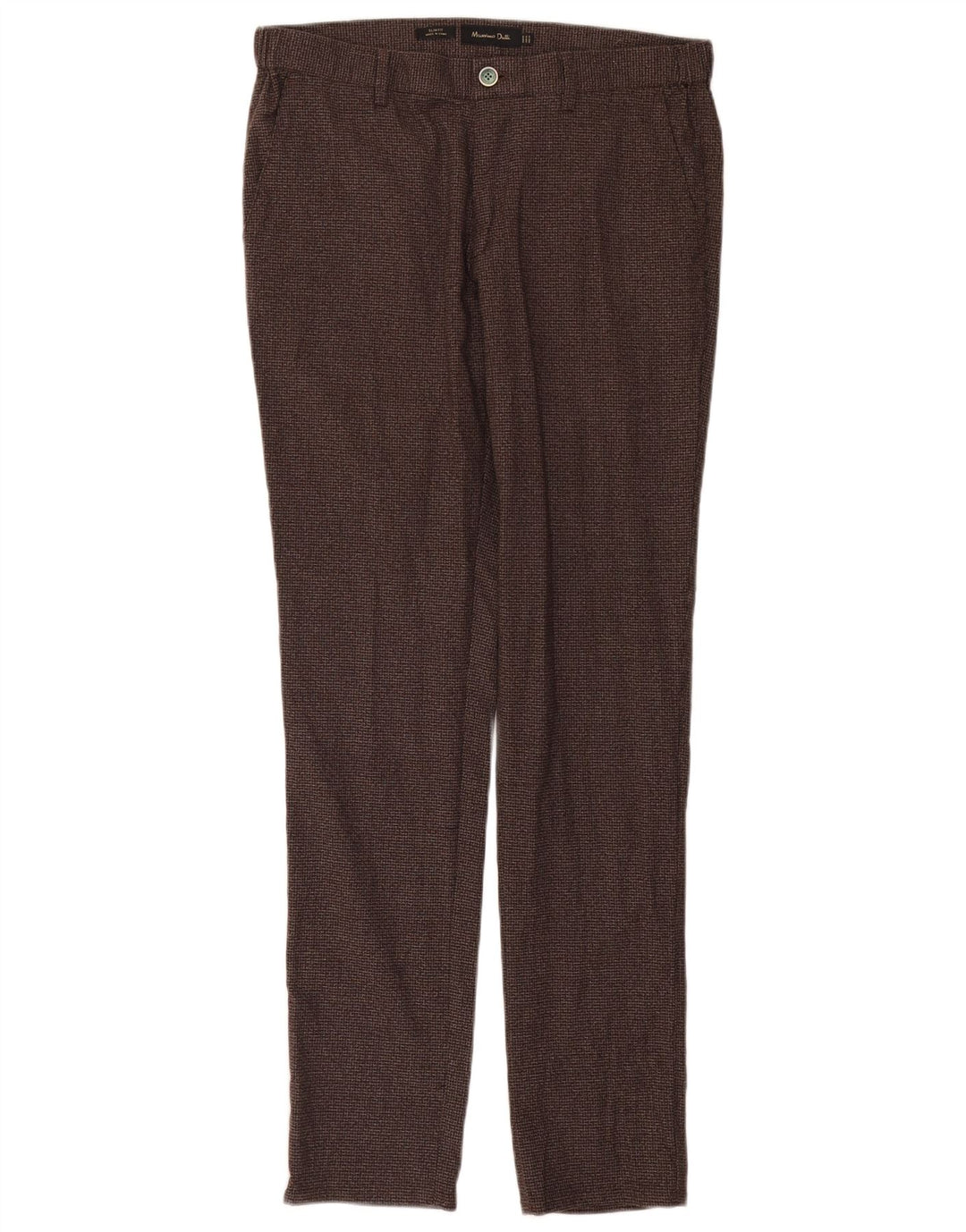 Pantaloni chino da uomo Massimo Dutti EU 42 Large W32 L32 pied de poule marrone