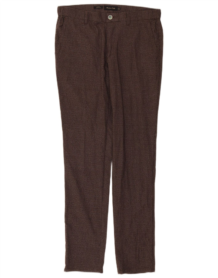 Pantaloni chino da uomo Massimo Dutti EU 42 Large W32 L32 pied de poule marrone