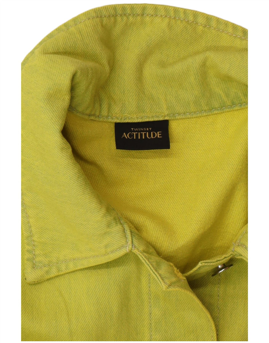 TWINSET Giacca in denim oversize da donna UK 10 Small Green Cotton Modern