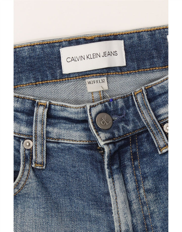 Jeans slim invecchiati da uomo Calvin Klein W29 L28 cotone blu