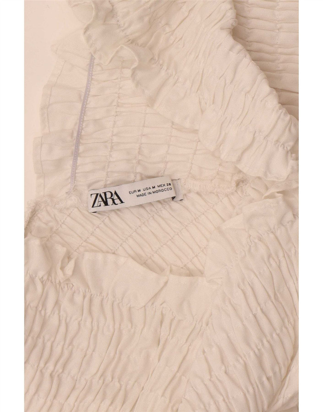 Top Zara da donna a maniche lunghe con spalle scoperte UK 12 bianco medio
