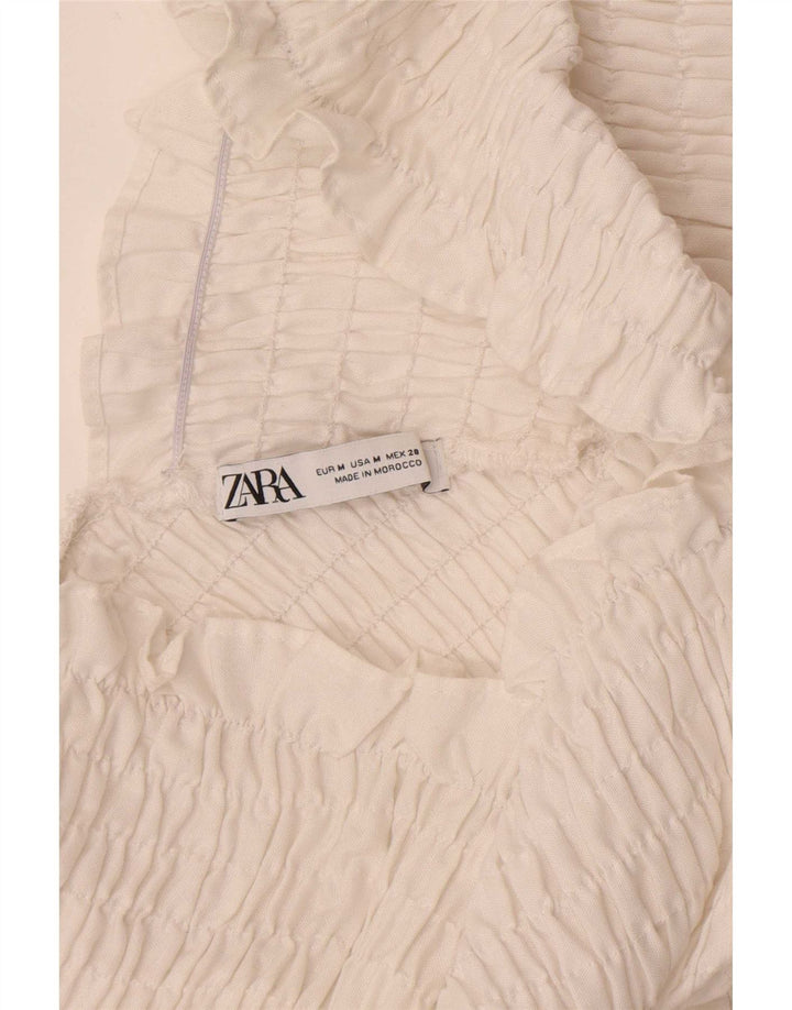 Top Zara da donna a maniche lunghe con spalle scoperte UK 12 bianco medio