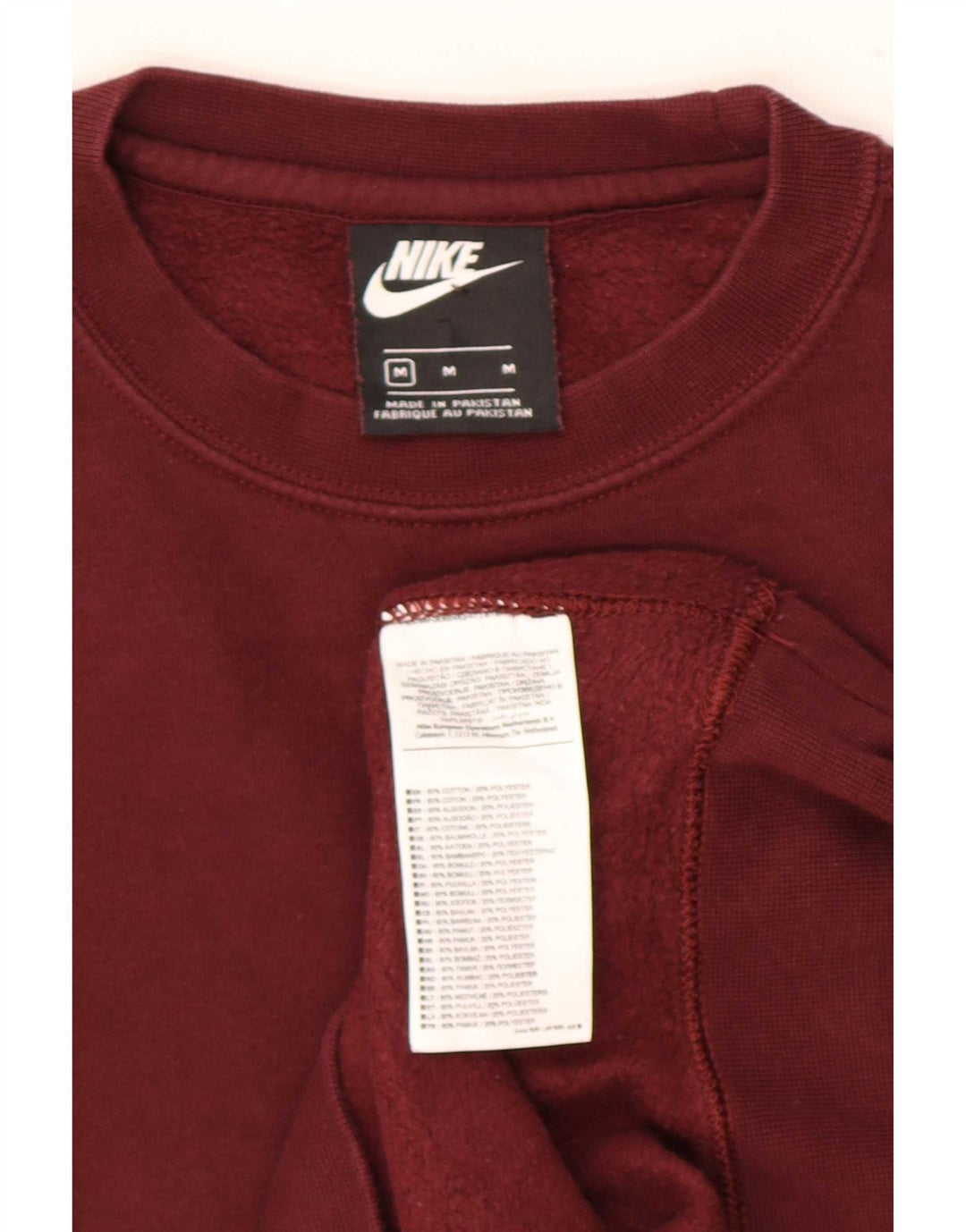 Felpa Nike da uomo in cotone bordeaux medio