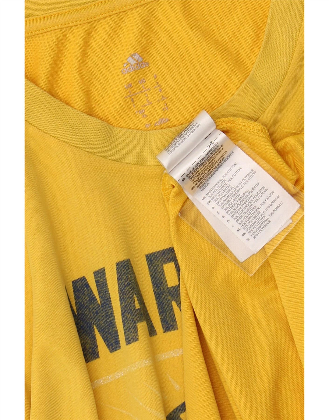 T-shirt grafica ADIDAS da uomo Golden State Warriors, grande, in cotone giallo