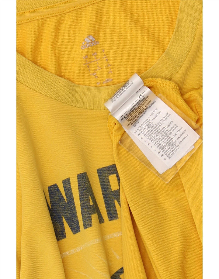 T-shirt grafica ADIDAS da uomo Golden State Warriors, grande, in cotone giallo