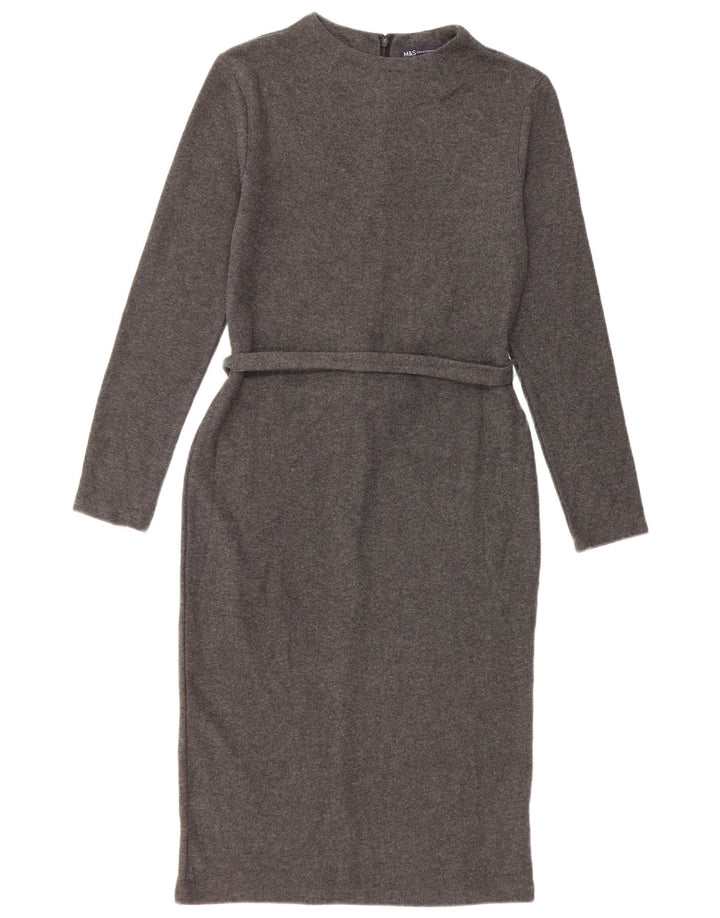 Abito maglione da donna Marks & Spencer UK 10 piccolo cotone grigio
