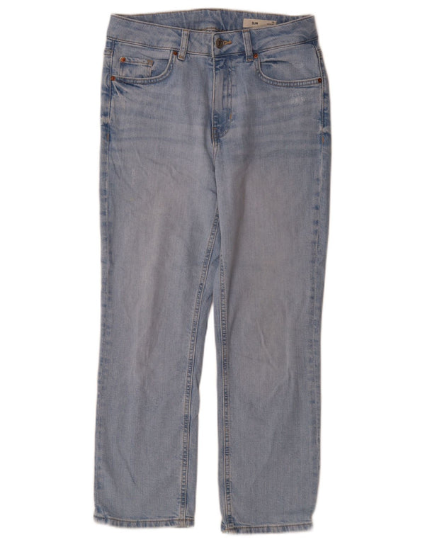 Jeans slim da donna Marks & Spencer UK 10 piccoli W28 L27 cotone blu