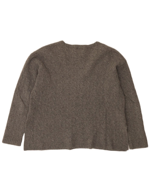 Polo Ralph Lauren Maglione da donna con scollo a V UK 16 Grande lana grigia
