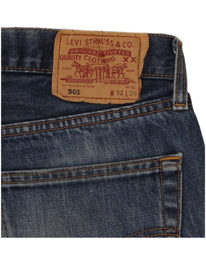 LEVI'S Bermuda da uomo 501 in denim W32 cotone blu medio