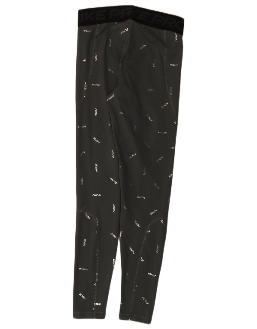 Leggings grafici Nike Dri Fit da donna UK 12 Poliestere grigio medio