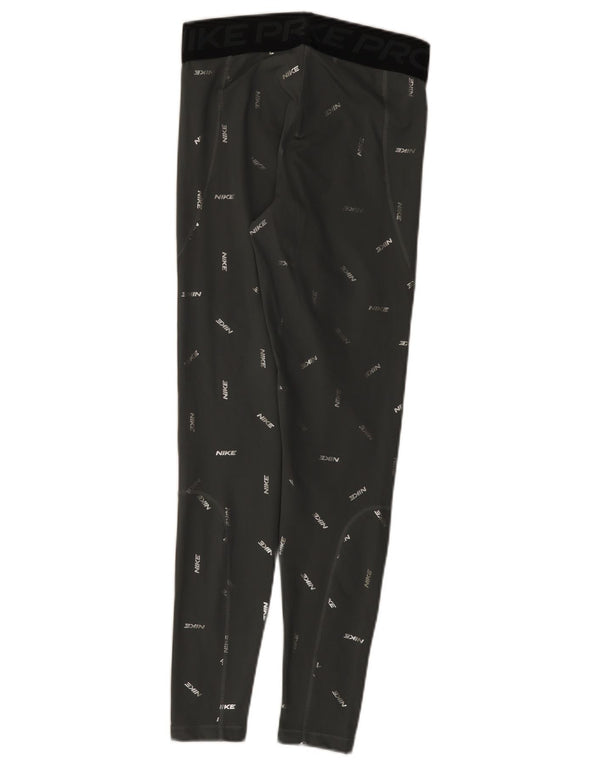 Leggings grafici Nike Dri Fit da donna UK 12 Poliestere grigio medio