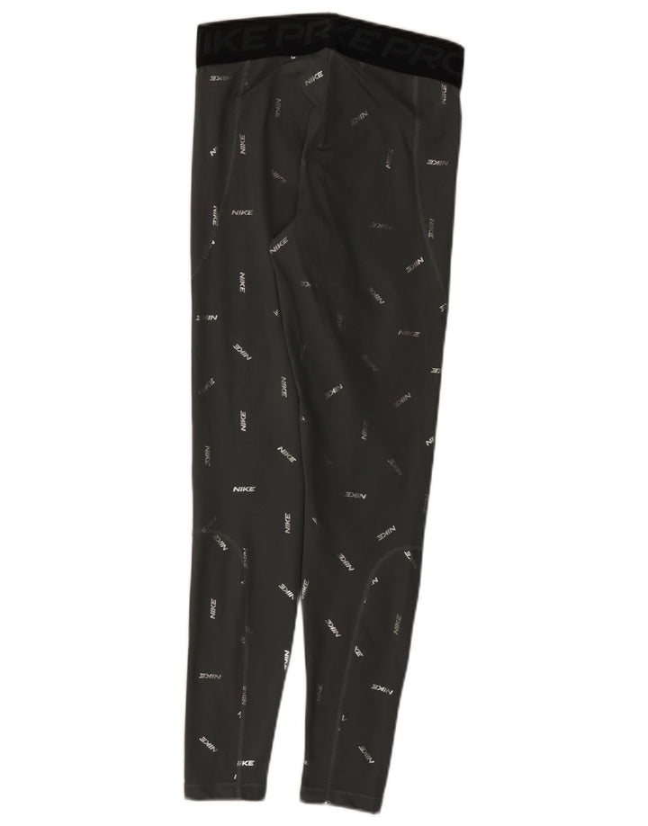 Leggings grafici Nike Dri Fit da donna UK 12 Poliestere grigio medio