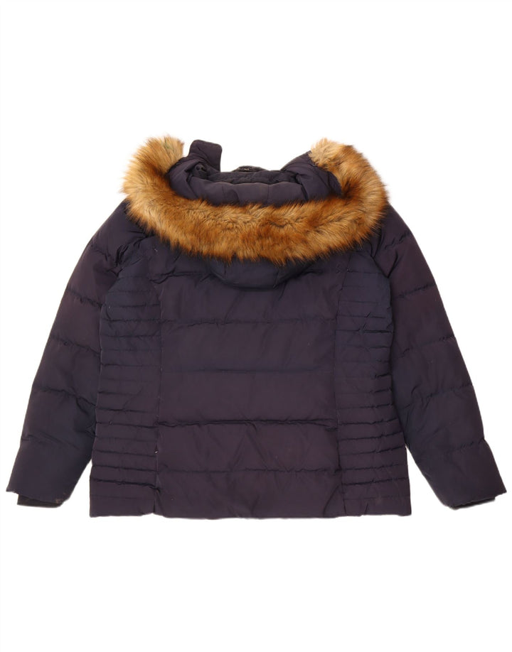 Crew Clothing Giacca imbottita con cappuccio da donna UK 16 Large in poliestere blu navy