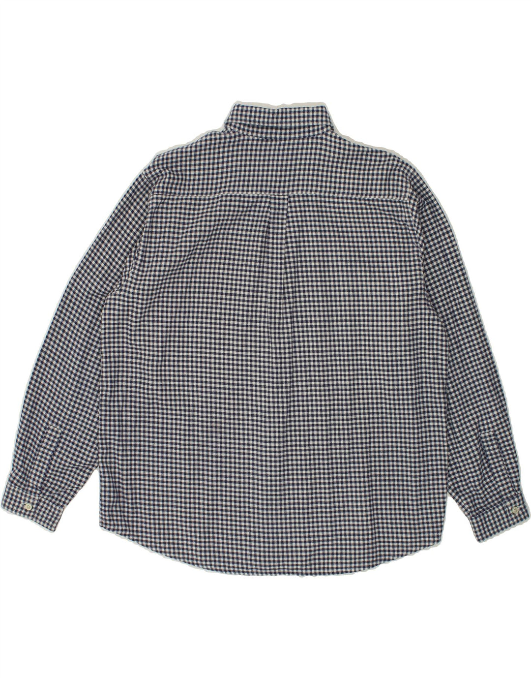 BENETTON Mens Flannel Shirt Medium Navy Blue Gingham Vintage Benetton and Second-Hand Benetton from Messina Hembry 