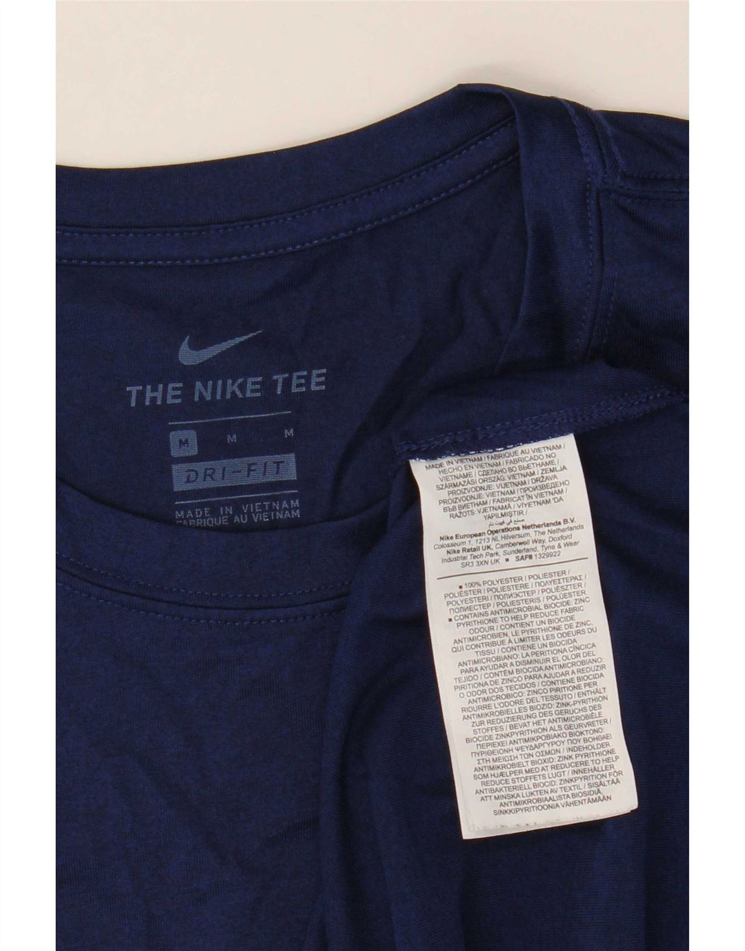 T-shirt grafica Nike da uomo Dri Fit Top medio in poliestere blu navy