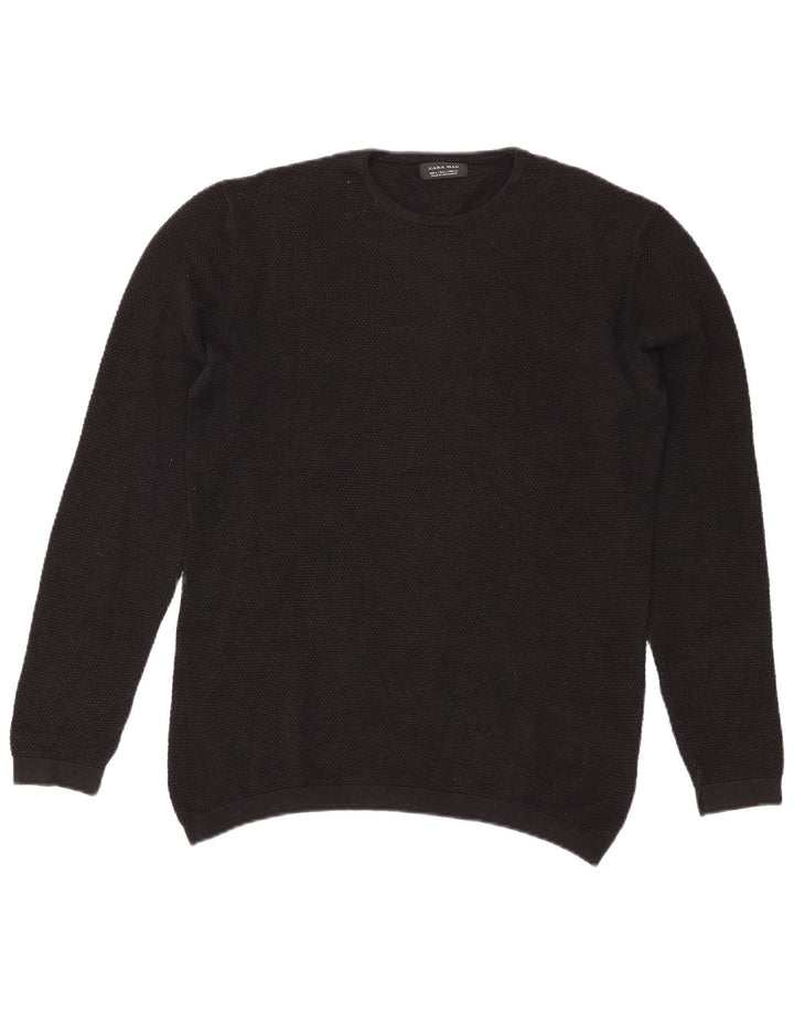 Maglione maglione girocollo da uomo Zara grande nero