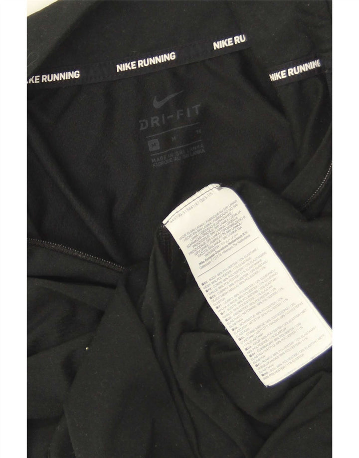 Top della tuta da ginnastica Nike Dri Fit con collo e zip da donna, UK 14, medio, nero