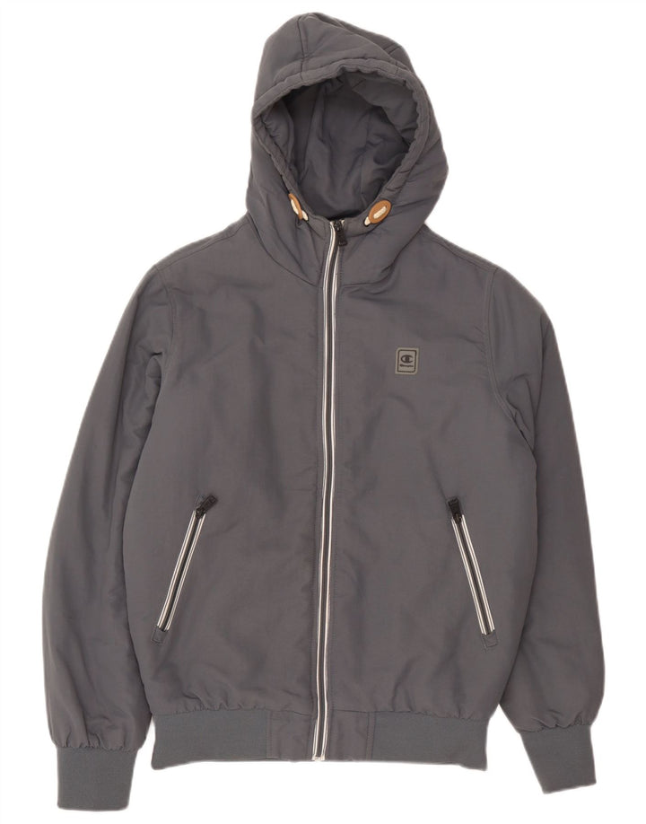 Giubbotto bomber con cappuccio da uomo Champion UK 36 piccolo grigio
