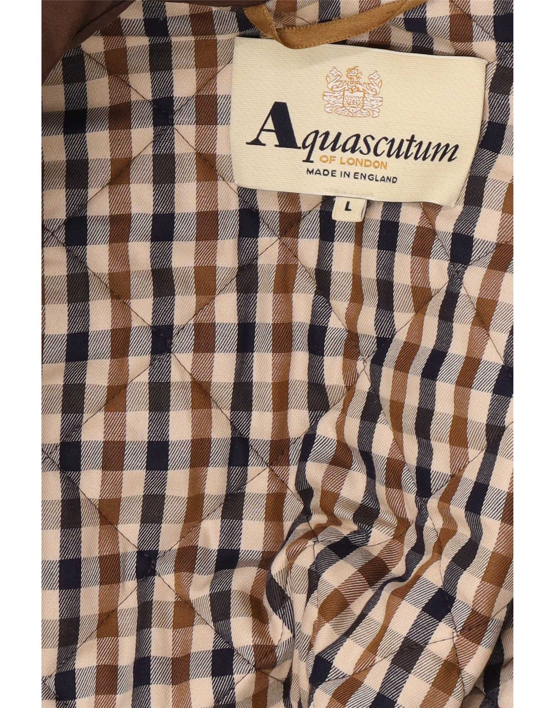 Giacca trapuntata da donna Aquascutum UK 16 grande nylon marrone