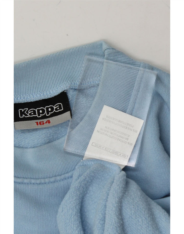 KAPPA Boys Graphic Sweatshirt Jumper 15-16 Years Blue Cotton Vintage Kappa and Second-Hand Kappa from Messina Hembry 