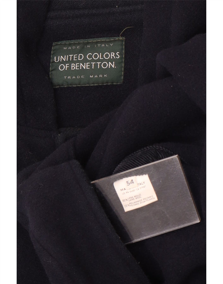 Montgomery da uomo con cappuccio BENETTON IT 54 2XL Lana Blu Navy