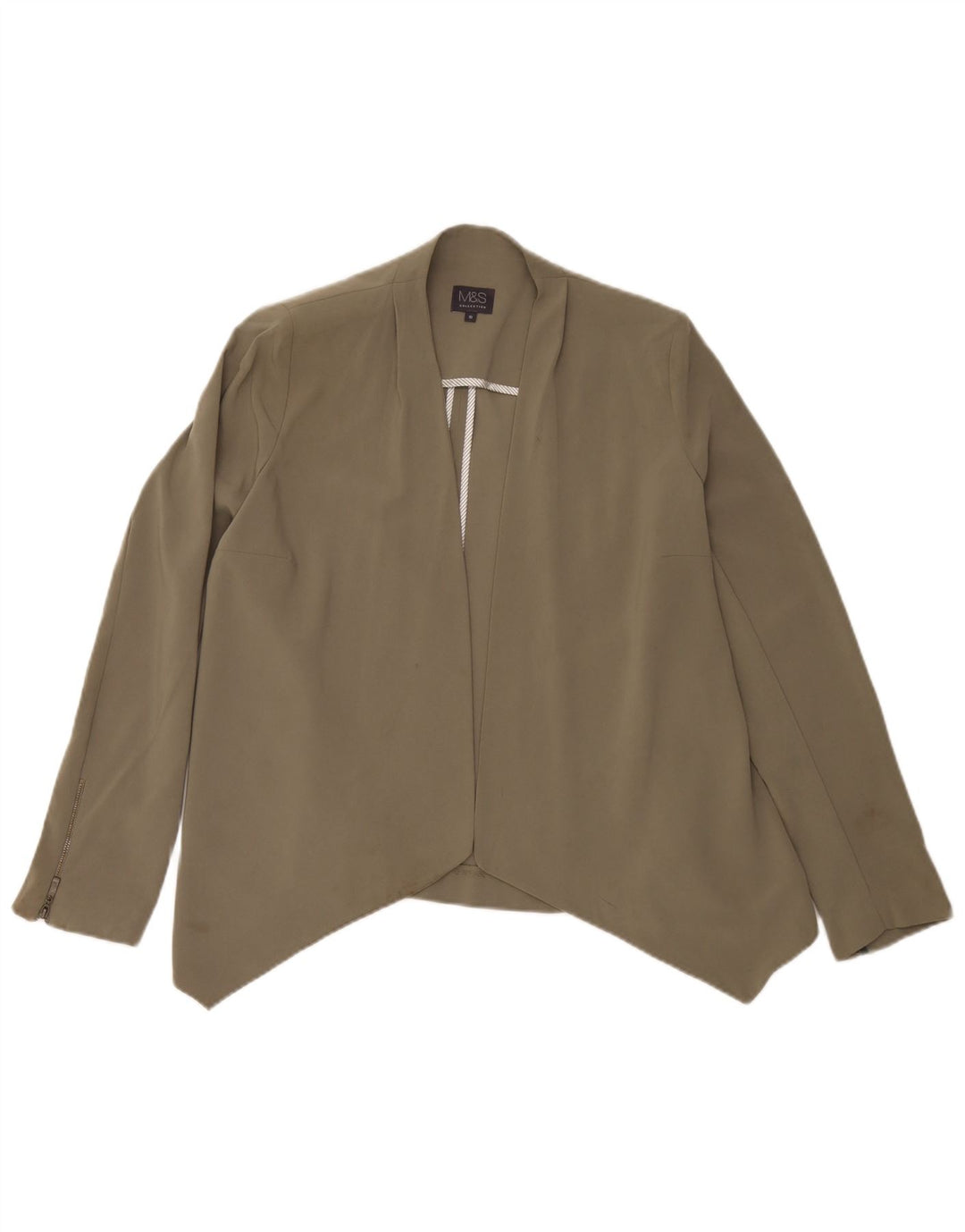 Top cardigan da donna Marks & Spencer UK 10 piccolo poliestere kaki