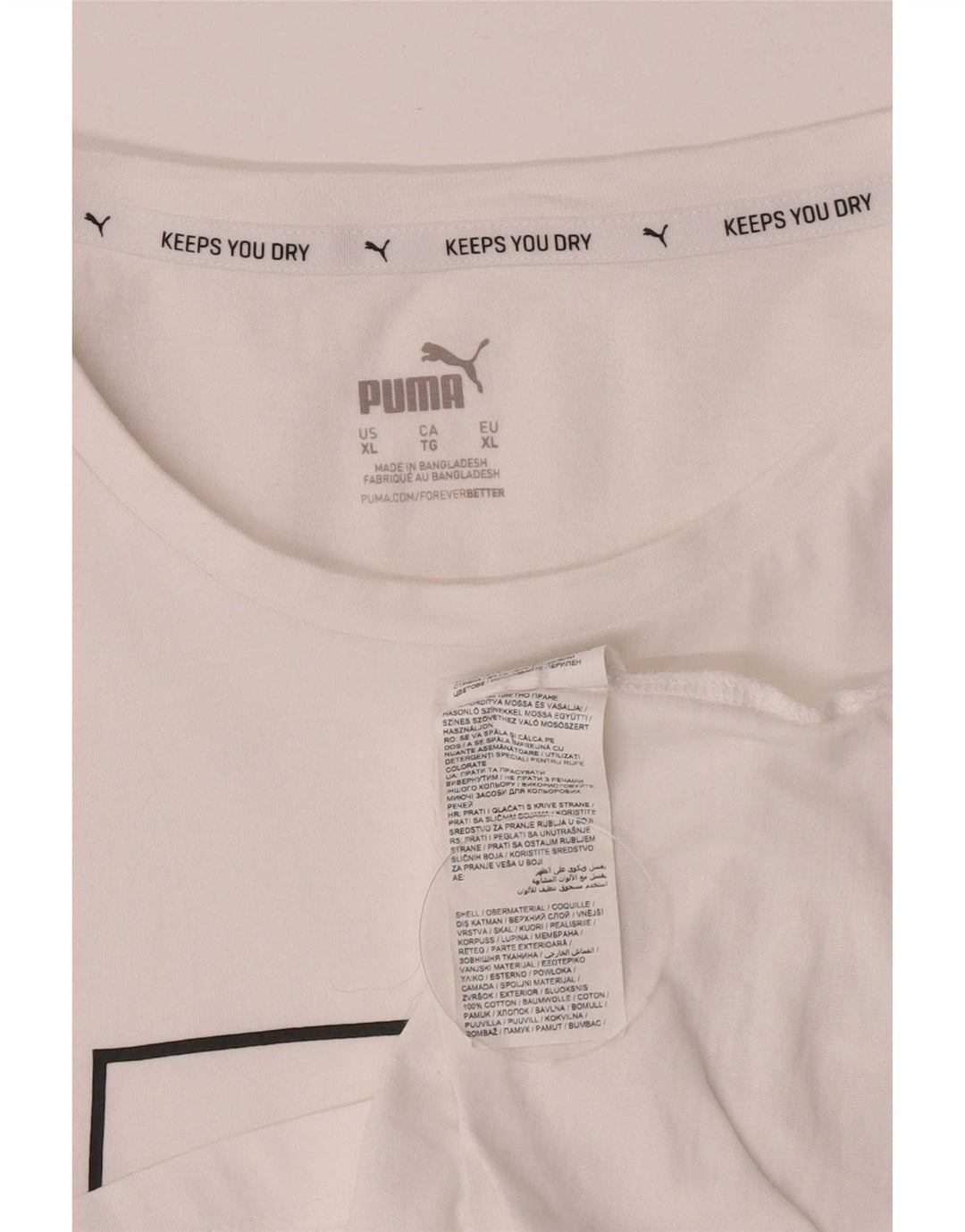 T-shirt grafica da uomo Puma Top XL in cotone bianco