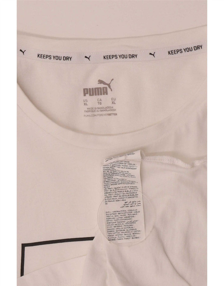 T-shirt grafica da uomo Puma Top XL in cotone bianco
