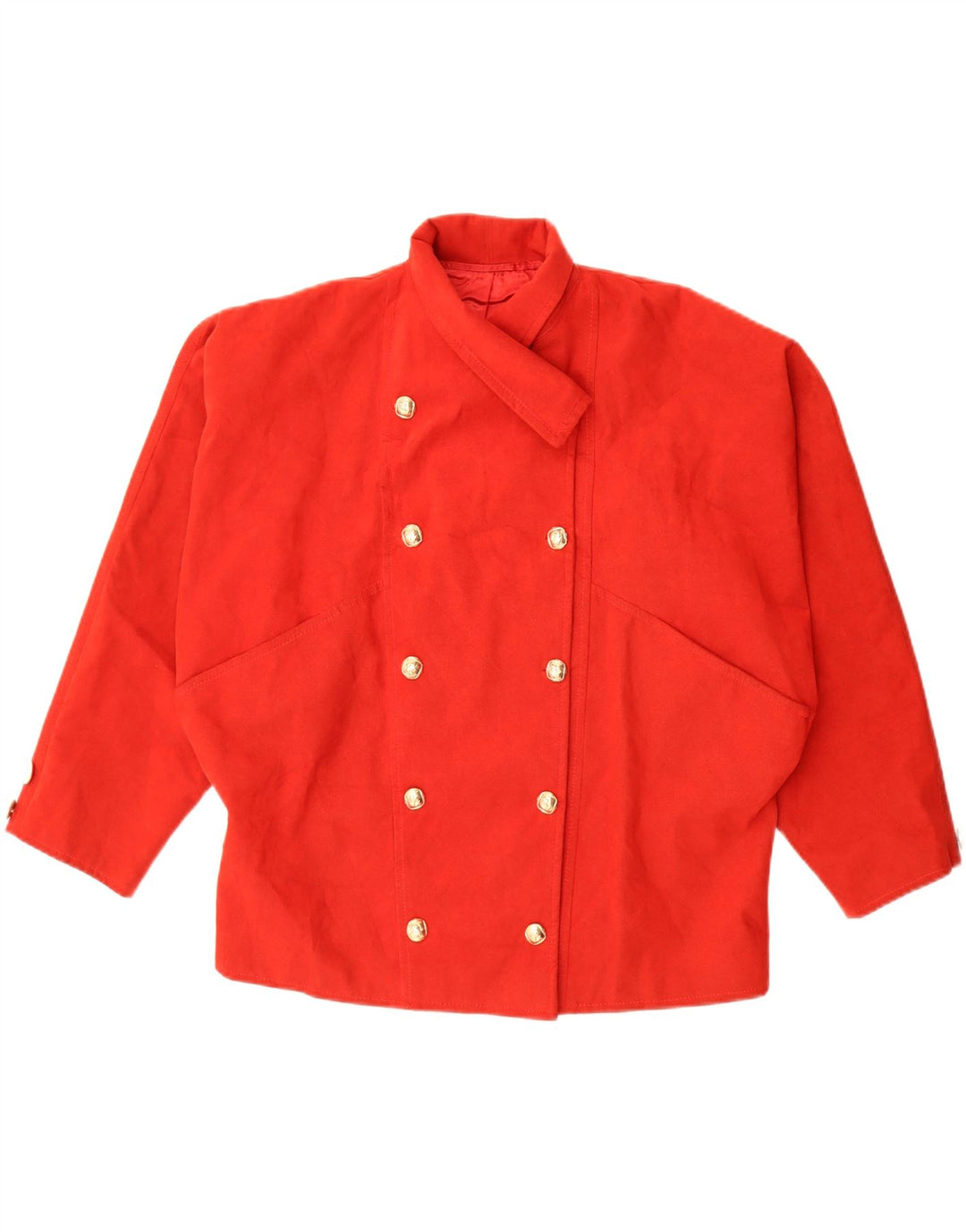 Giacca blazer doppiopetto oversize da donna VINTAGE UK 20 2XL rossa