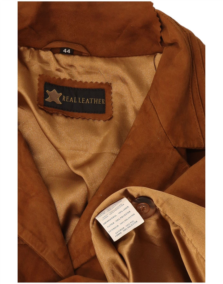 Giacca vintage in pelle scamosciata da uomo IT 44 XS in pelle marrone