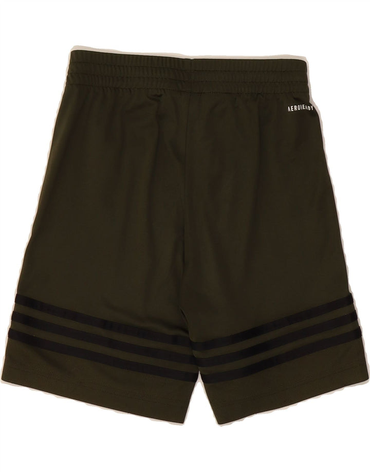 ADIDAS Boys Bermuda Sport Shorts 9-10 Years Green Polyester Vintage Adidas and Second-Hand Adidas from Messina Hembry 