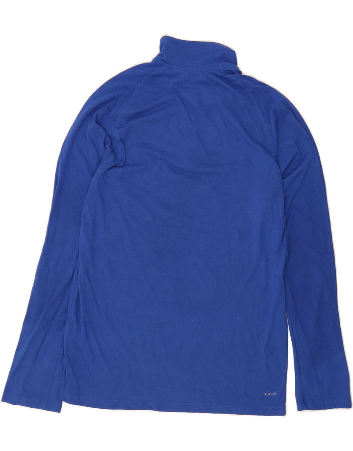 ADIDAS Mens Zip Neck Graphic Top Long Sleeve Medium Blue Polyester Vintage Adidas and Second-Hand Adidas from Messina Hembry 
