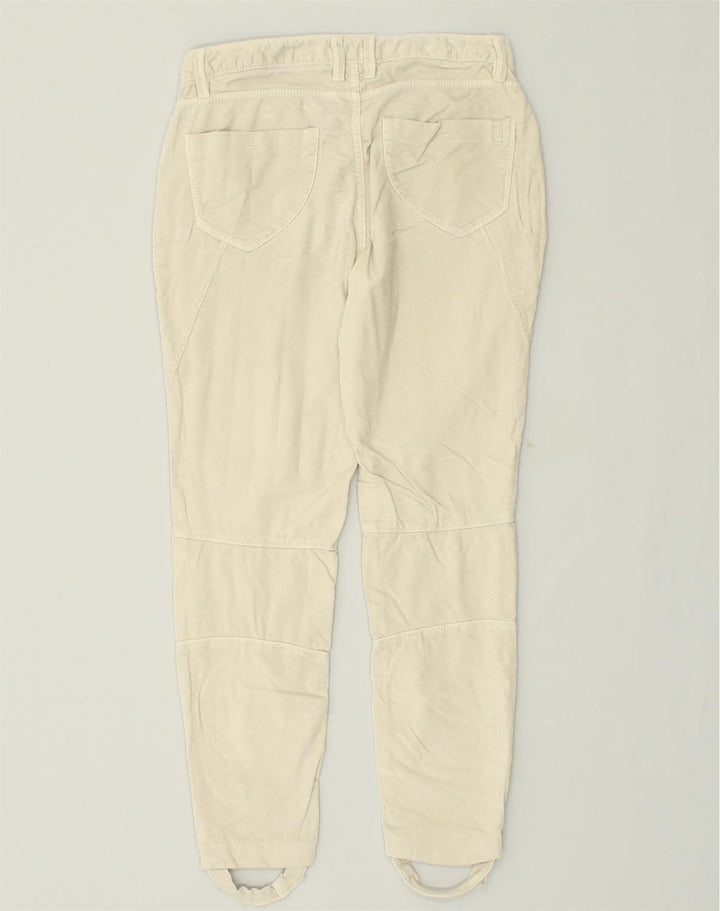 MASSIMO DUTTI Womens Stirrup Casual Trousers W26 L24  Beige Cotton | Vintage Massimo Dutti | Thrift | Second-Hand Massimo Dutti | Used Clothing | Messina Hembry 