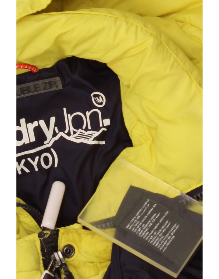 Giacca imbottita con cappuccio da donna SUPERDRY UK 14 nylon giallo medio