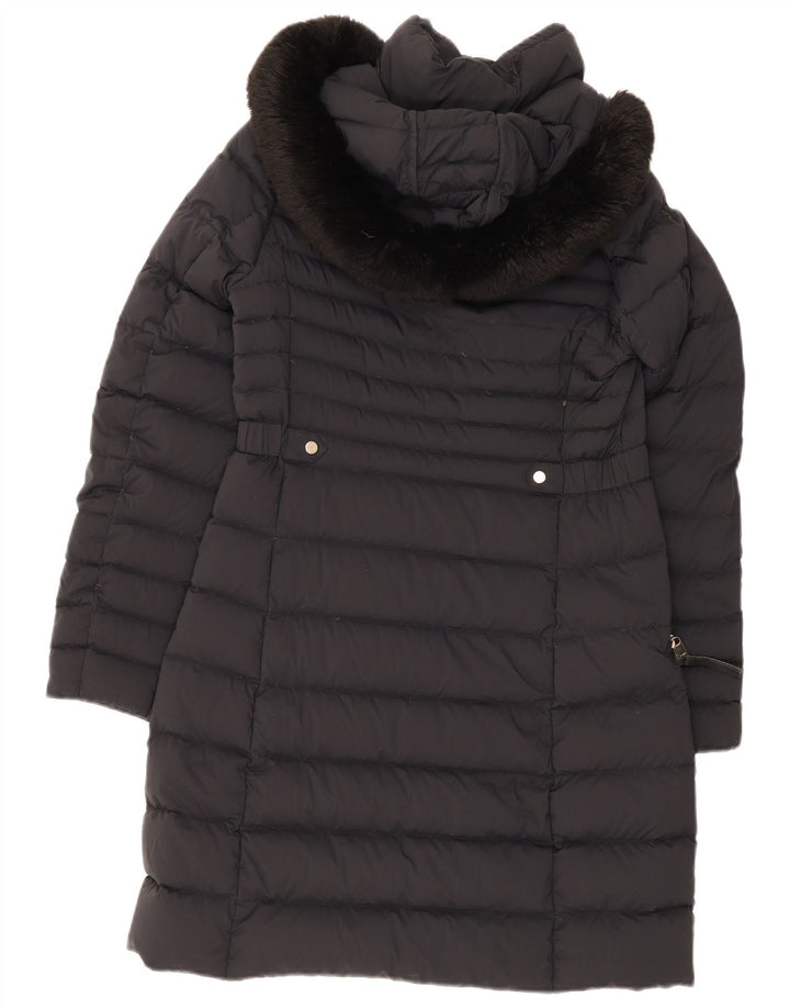 Cappotto imbottito con cappuccio da donna Tommy Hilfiger UK 12 medio nero in poliammide