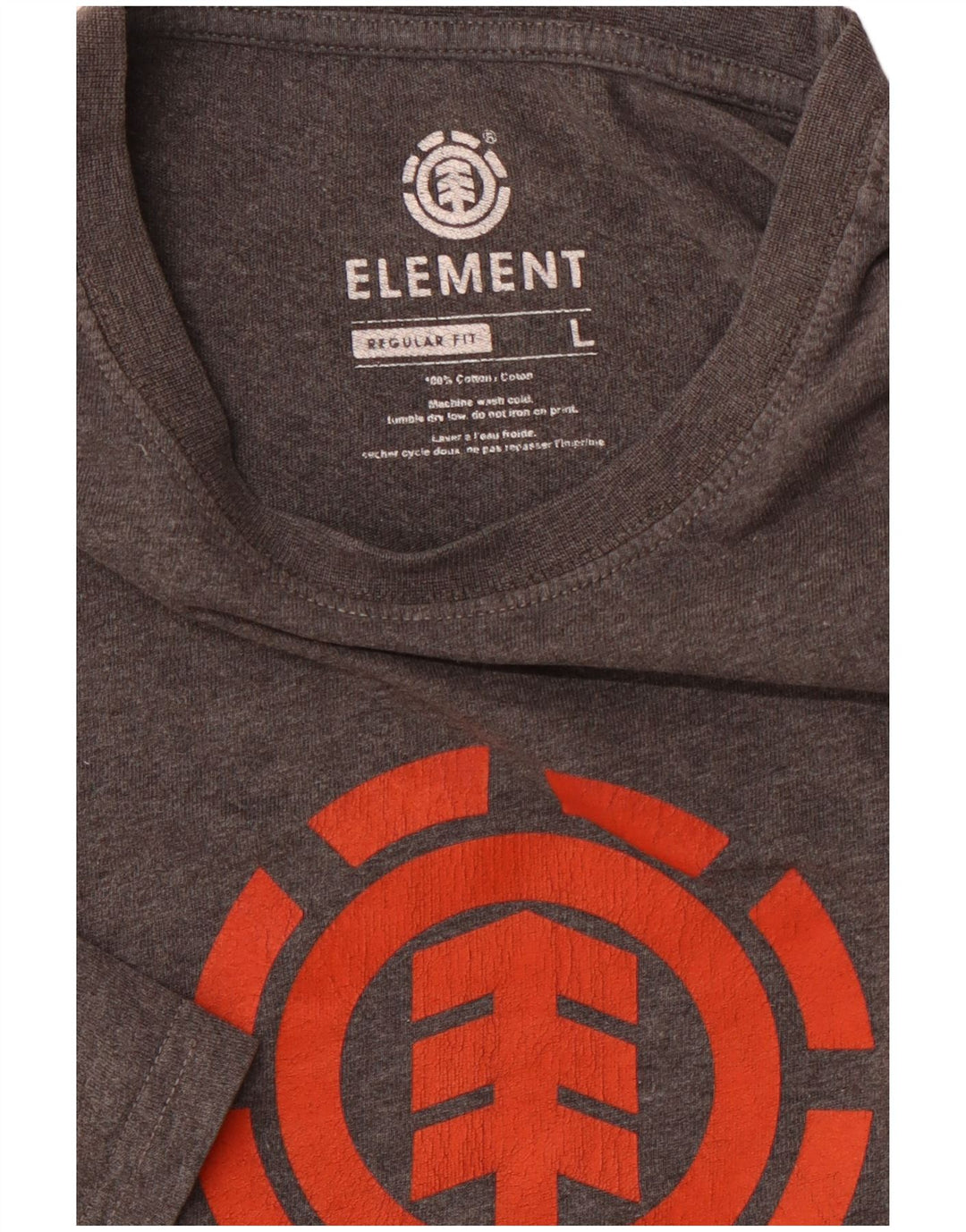 ELEMENT T-shirt grafica da uomo con vestibilità regolare, top grande in cotone grigio