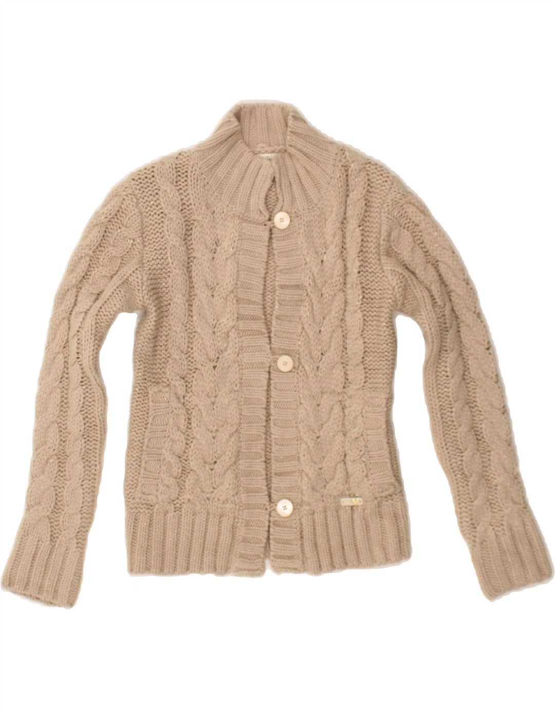 GAUDI Girls Cardigan Sweater 7-8 Years Grey Acrylic Vintage Gaudi and Second-Hand Gaudi from Messina Hembry 