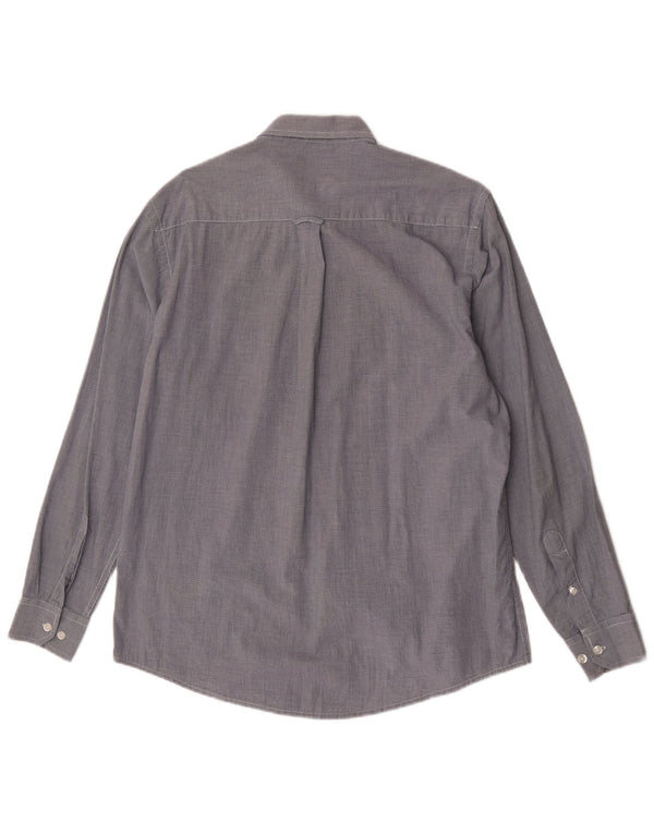 Camicia da uomo James Pringle in cotone pied de poule medio blu navy