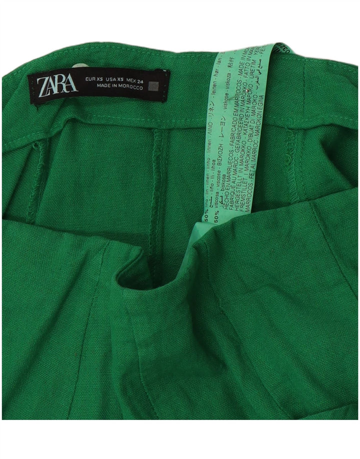 Minigonna Zara da donna XS W24 lino verde