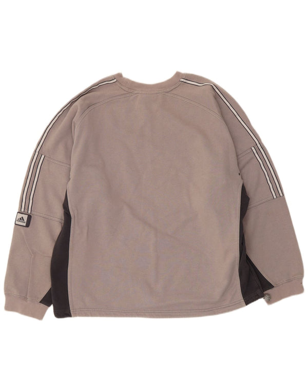 Felpa da uomo Adidas Jumper UK 40/42 Cotone color block grigio medio