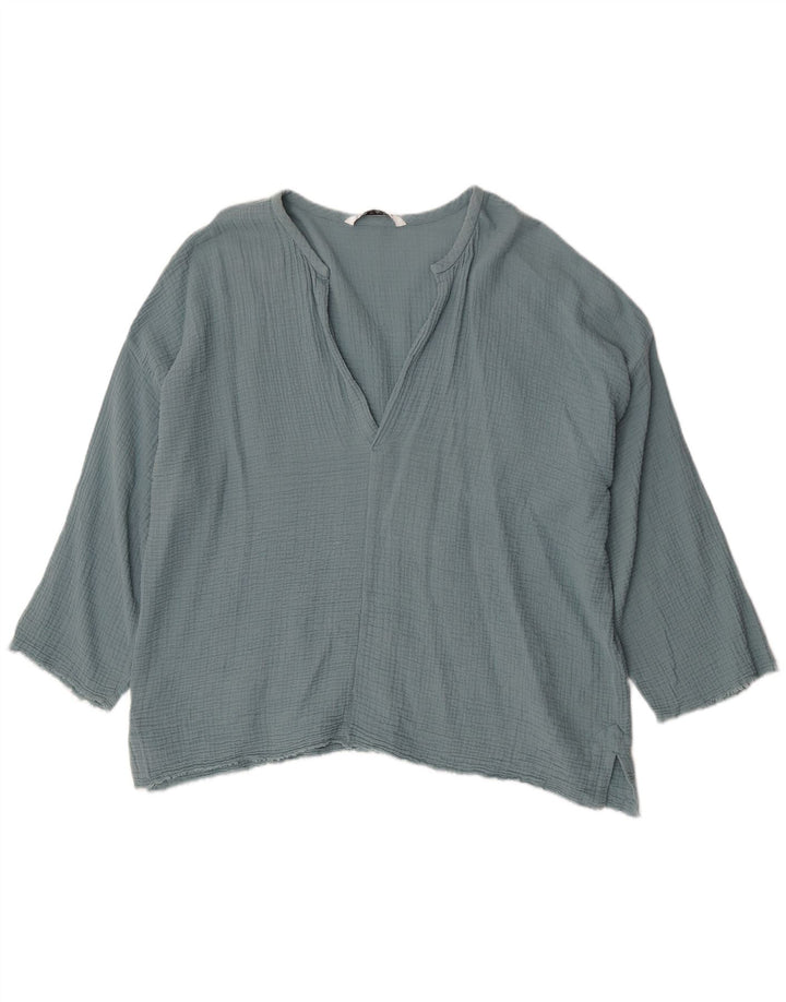 Top tunica oversize da donna Zara UK 18 XL cotone blu