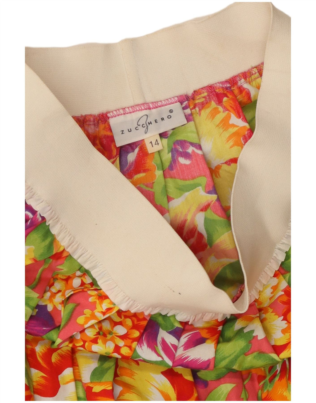 Gonna a pieghe da donna Zucchero UK 14 media W28 floreale multicolore