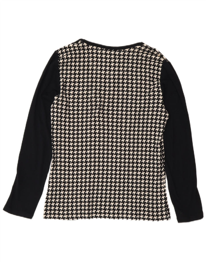 Camicetta da donna Ralph Lauren Top UK 12 cotone pied de poule nero medio