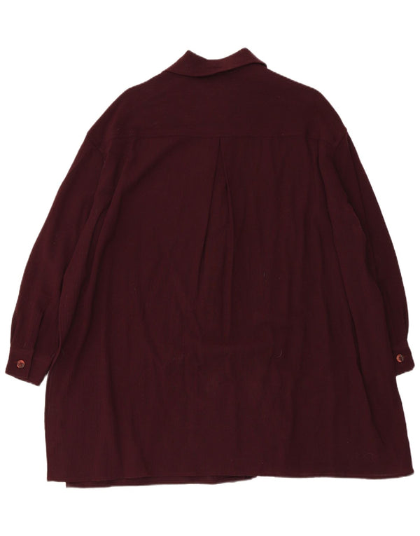 Abito chemisier oversize a maniche lunghe da donna Gigli UK 10 piccolo in viscosa marrone