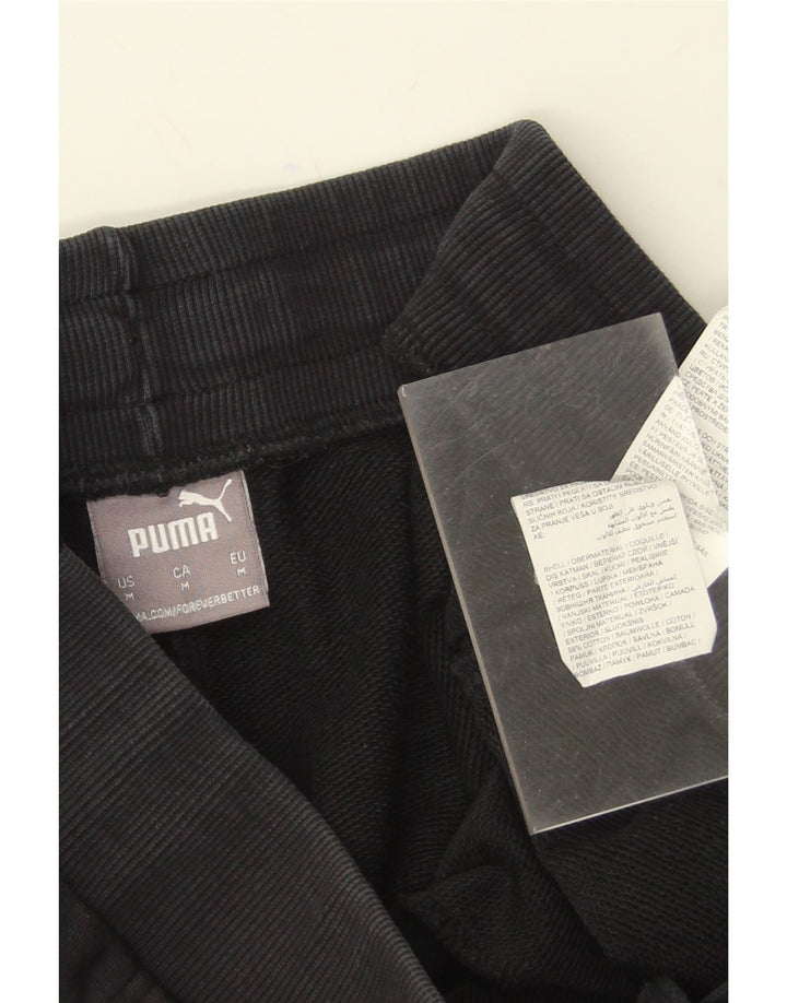 PUMA Mens Graphic Tracksuit Trousers Joggers Medium  Black Colourblock